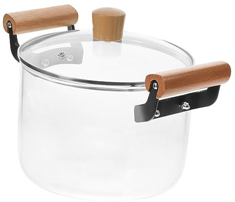 ABOOFAN Contenitori Trasparenti Per Cucinare Pentole Sicure Per Con Per Noodles Zuppe e Brasati Pollo e Maiale Facili Da Pulire e Maneggiare Grazie Ai Doppi Manici