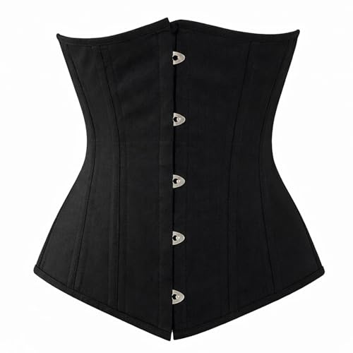 Women's Underbust Cotton Corset – Waist Trainer Body Shaper for Tummy Control & Posture Support – Steel Boned Bustier