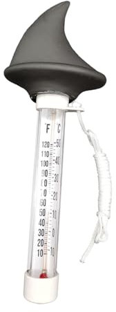 Milageto Thermomètre de Piscine Flottant Décoratif, Design Mignon Multifonction, Thermomètre à Eau Portable Décoratif Facile à Lire,Température de l'Eau pour Bain,Baignoire et Aquarium,Corne de Requin