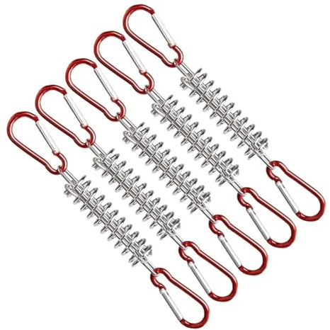 SUBLXPoten Fibbia a Molla Tenda da Campeggio Tenditore Antivento for Fune con Fibbia a Molla 5X for Accessori in Filo di Tela for Tenda da Sole per Tende Campeggio(Red)