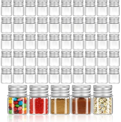BENECREAT 100 Stück Glasfläschchen Mit Aluminium Schraubverschlüssen 5 ml Klares Probenfläschchen Kleine Glasgefäße Für DIY Kosmetik Kunsthandwerk Dekoration Schmuckaufbewahrung
