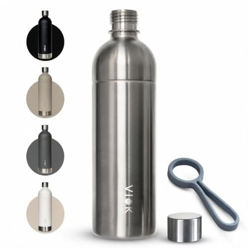 Bouteille pour Aarke Carbonator 3 & 2 et Smeg SKC01, machine à eau gazeuse et machine à soda, compatible Brita SodaOne, Sodapop Cooper & Philips GoZero – bouteille de rechange inox 1,3 L