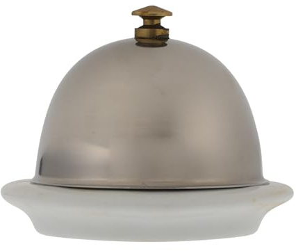 OSALADI Mantequillera de Acero Inoxidable con Tapa Soporte para Mantequilla y Queso Bandeja para Postres y Condimentos Base Cerámica Adecuado para Restaurantes y Uso Cocina