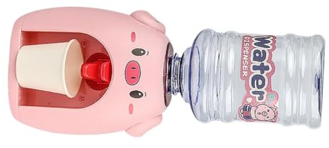 SOIMISS Ensemble Distributeur d'eau Dessin Animé pour Garçon et Filles, Mini Fontaine à Eau Plastique Léger avec Gobelet, Jeu Éducatif Cuisine Rose pour Développement Manuel et Jeu