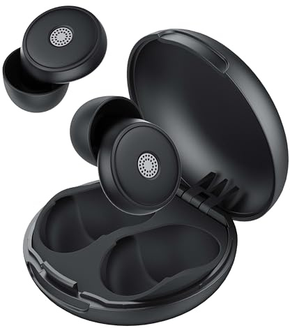 Ohrstöpsel zum Schlafen -45dB, Weiche und Wiederverwendbare Silikon-Ohrstöpsel mit 8 Ohrenkappe und Tragetasche, Schlafen, Konzert, Arbeiten, Studieren, Reisen (Schwarz)