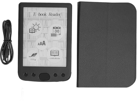Liseuse électrique de 6 Pouces avec écran E Ink, liseuse numérique Portable pour Livres électroniques, 8 Go de mémoire et Batterie de 2500 mAh, Appareil léger à écran Tactile pour