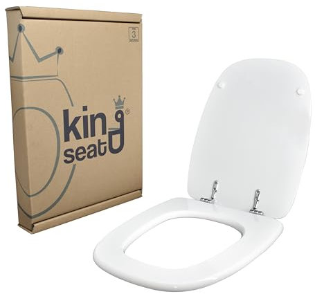 Copriwater in MDF, serie Square della Pozzi Ginori, Bianco con cerniere in ottone cromato.