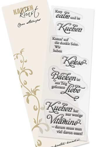 Karten-Kunst Clear Stamp-Set Stempel-Gummi Weise Worte Kuchen & Kekse