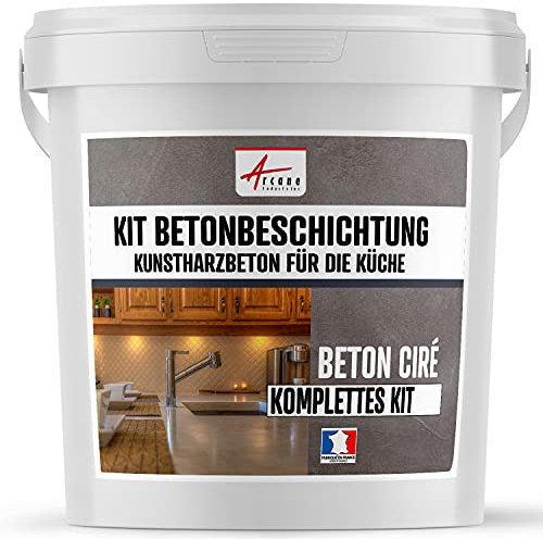 Beton Cire Küche: Arbeitsplatte, Spritzschutz - NUANCES MINERALES Rosetto Braun Rosa - 10 m² (für 2 Schichten)