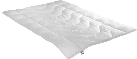 Irisette medium Ganzjahresdecke Steppbett Lotte, mit Top Cool Gewebe, 95 Grad waschbar, inkl. Aufbewahrungstasche, 155 x 200 cm, weiß, Öko- Tex Zertifiziert, Made in Germany