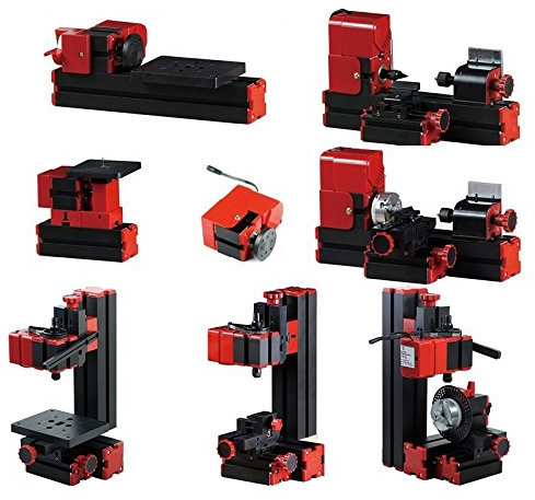 CGOLDENWALL Mini máquina de bricolaje 24 W 8 en 1 Mini torno 20000 rpm Didáctico Metal Set para Estudiantes DIY