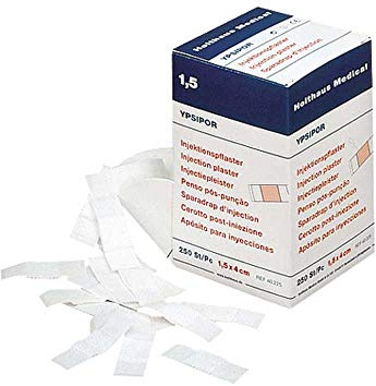 Holthaus Medical YPSIPOR Injektionspflaster Pflaster Pflasterstrip, Injektion, Blutabnahme, 1,5cm x 4cm, 250 St