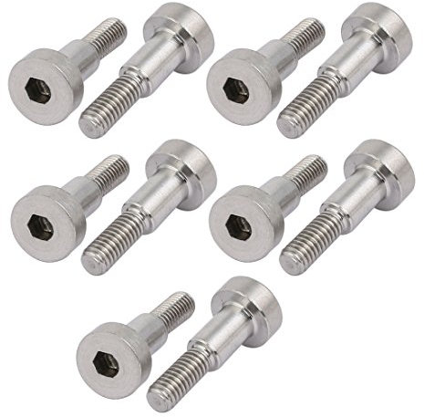 sourcing map 10Stk. 304Edelstahl Schulterbolzen 5mm Schlter Dmr. 8mm Schulterlänge M4 Gewinde de