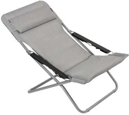 Lafuma MOBILIER - Klappbarer, gepolsterter Liegestuhl - Transabed - BeComfort® - Grau Silver LFM2829_8901-5 Jahre Garantie