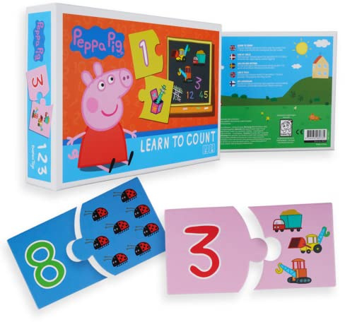 Barbo Toys - Peppa Pig Zahlen Lernen (3+ Jahre Lernpuzzle) | Farbenfrohe Zahlen-Puzzles | Unterstützt erstes Zahlenverständnis | Spielerisches Lernen | Fördert logisches Denken