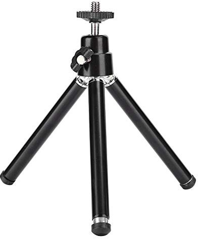 Dpofirs tragbares Kamerastativ, zusammenklappbares Desktop-Fotostativ, schwarzer Farbständer zum Aufnehmen von Fotos und Selfile, verstellbares Metallstativ für Reisen, Hoagr und Büro