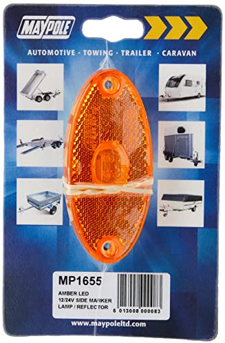 Maypole MP1655 12/24V Slim Line Oval LED Side Amber Marker & Reflector