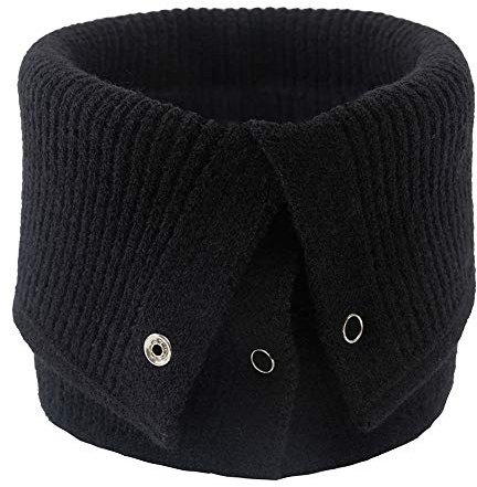 Damen Loopschal Strickschal Schlauchschal Winterschal Infinity Schal Mode Halsband Mit Knöpfen Rundschal Halstücher Halswärmer für Männer, Frauen,Schwarz