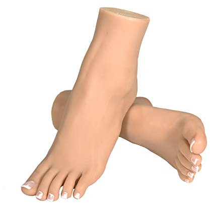 YH-feet Silikon schaufensterpuppe, 1 Paar Silikon lebensgroße weibliche Schaufensterpuppe Fuß Display Schmuck Sandale Schuh Socke Kunst Skizze mit rotem Nagel 38# (24cm)