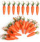 VEYLIN Easter Carrots,20 Pcs Easter Carrots Hanging Decorations Easter Artificial Carrots Foam Glitter Powder Carrots,Suitable for kitchen photography props, plastic toys, party gifts