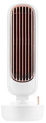 Fututech 2 en 1 - Mini ventilador de torre + humidificador de aire para dormitorio, salón, oficina, interior, interfaz USB viento natural, 3 velocidades Fan ajustable (Blacn)