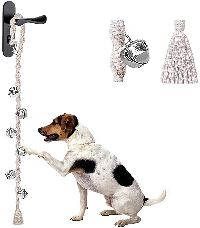 GINIDEAR Hundeglocken zum Hinausgehen, Verstellbare Hundetürklingel, Türglocken für Hunde, Qualität Welpentrainingsglocke Verdrehter Stil, Beige
