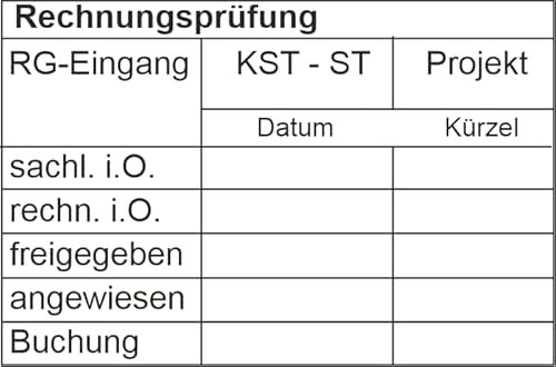 Kontierungsstempel - mit trodat printy Textstempel 4927 – Custom- 60x40 mm, Büro, Buchungsstempel, Firmenstempel
