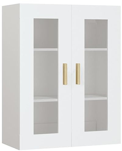 vidaXL Armario de Pared Colgante Aparador Mueble Estantería Almacenamiento Sala Estar Salón Adorno Decoración Habitación Hogar Blanco