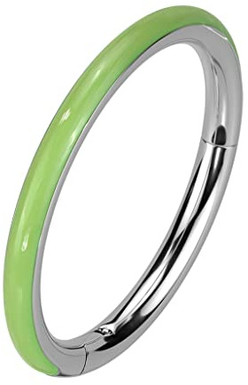 viva-adorno Segment Ring Clicker Scharnier Titan G23 Leuchtet im Dunkeln Nase Ohr Lippe Piercing Z561