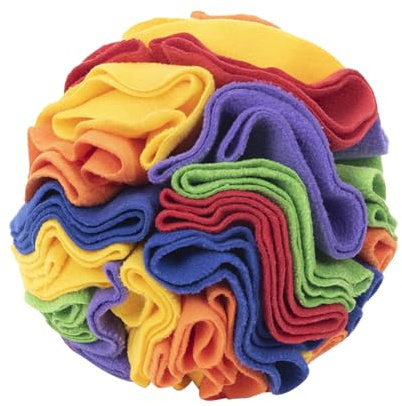 DONGKER Pelota para olfatear perros, juguete interactivo para olfatear, φ 15 cm/20 cm, lavable, juguete de inteligencia para perros pequeños y medianos (colores arcoíris, 7,9 pulgadas)