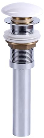 Piletta Lavandino Senza Troppo Pieno, Piletta Bidet Click Clack, Piletta Di Scarico Lavandino, Coperchio In Ceramica Bianca, Tutto Rame,cromo,Nessun Foro Di Troppopieno
