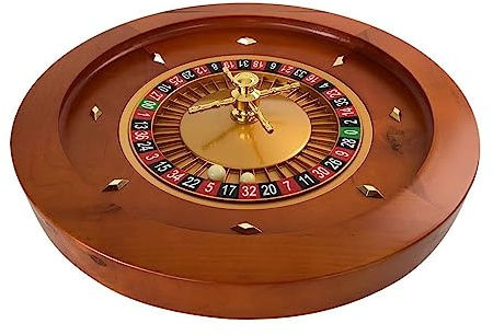 ZEONIK Placa giratoria Rueda de Ruleta Grande de 18 Pulgadas y 45cm, Mesa giratoria de Madera para Ruleta Rusa, Juegos de Casino con Bolas de Acero, Ideal para la Noche de Juegos en casa