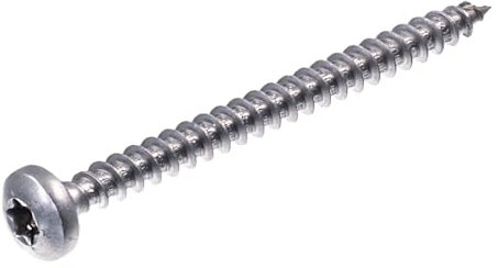 SECCARO Spanplattenschraube Halbrundkopf 5 x 60 mm, Edelstahl V2A VA A2, Holzschraube mit Vollgewinde, TX/Innensechsrund, 150 Stück