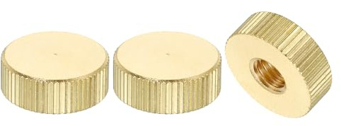 QUARKZMAN Gerändelte Daumenmuttern, 3 Stück M8 x D20mm x H7mm Messing Griffmuttern Rändelmuttern mit Hohem Kopf Befestigungselemente für 3D-Drucker Teile, Maschinenwerkzeuge