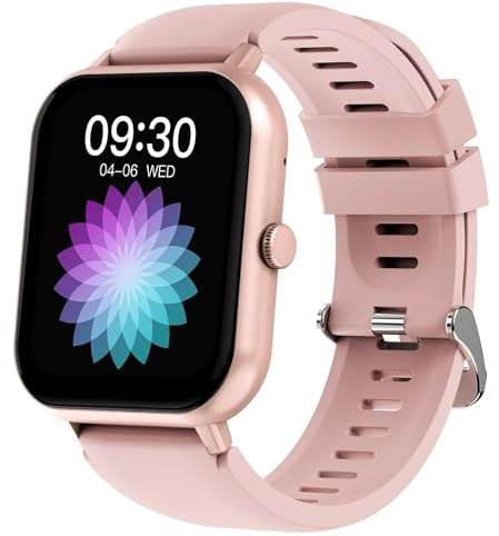 Smartwatch Damen mit Telefonfunktion Smart Watch Damenuhr Fitnessuhr 1.83 Touchscreen Mädchen Sportuhr Fittnessarmbanduhr Frauen Fitness Tracker Uhr mit Schrittzähler Damen Pulsuhren Laufuhr Gold