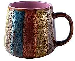 Trinkgläser Espresso-Kaffeetasse, Keramik-Kaffeetassen und Camping, große Kaffeetasse for Latte-Kaffee, Tee, Suppe, spülmaschinen- und mikrowellengeeignet Kaffeetassen (Color : Purple)