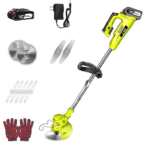 AMYYTL Tagliaerba Manuale a Cilindro Tagliaerba economici Tagliaerba Elettrico, Tagliaerba con Guida da Terra a Batteria 36V Lunghezza Retrattile con Testa Girevole Sarchiatore