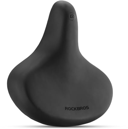 ROCKBROS Bike Seat Comfortable Padded Bike Saddle Extra Wide Bicycle Seat for Women Men Ergonomic Mountain Bike Seat Leather Cycle Seat Cushion for MTB, Road Bike, Folding Bikes, City Bikes
