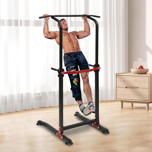 Klimmzugstange Freistehende, Multifunktionale Kraftstation, Fitnessgeräte für Zuhause, Einstellbare Höhe, Tragfähigkeit 150kg, Power Rack, für Trainiert Brust, Arme, Rücken, Schultern und Torso