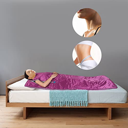 Baúl de sauna de infrarrojos portátil, con mando a distancia, circulación de calor de 360 grados, manta de sauna morada para salones de belleza, spas y apartamentos, 180 x 80 cm