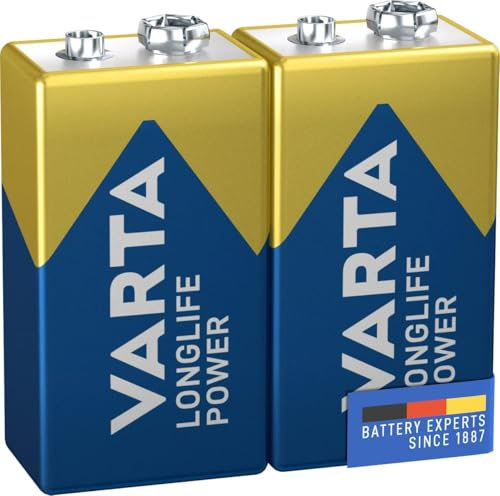 wns-emg-world 4X VARTA Longlife Power 9V Batterien Pack - Alkaline E-Block für Rauchmelder und Sicherheitsgeräte, langlebige Lebensdauer