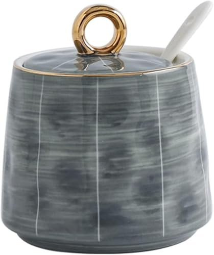 Pot à sucre en céramique avec couvercle, boîte à assaisonnement en porcelaine, sucrier en céramique, pot à épices, sucrier avec couvercle, pot à sel en céramique, pot à épices en porcelaine à sucre de