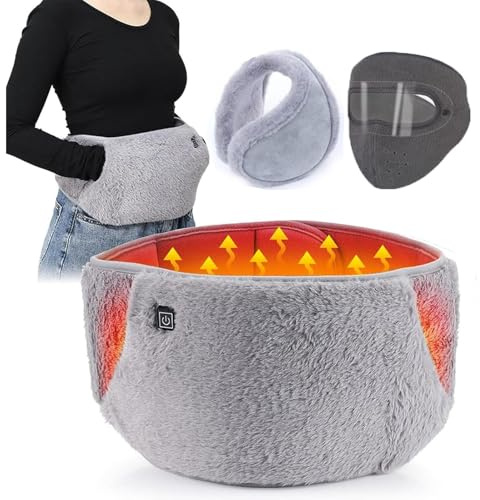 Heat Pad for Cramps | Electric Heating Pad Wearable Heating Pad with Earmuffs and Face Cover | Adjustable Wrap Around Heating Pad Heating Pad Belt for Home Company Travel