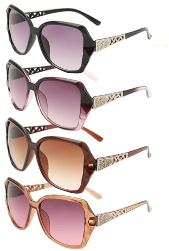 EujRcf 4 Pcs Women Sunglasses, Vintage Fashion Ladies Sunglasses