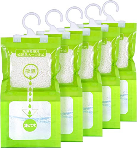 Vankarr 5 Pack Assorbi Umidità 120g, Deumidificatore Armadio Antimuffa, Sacchetti Assorbi Igroscopico Prova d'Umidità