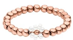 Purelei Elastischer Blütenring – Ring mit weißen Glasperlen & Edelstahl-Metallkugeln – Größen S/M & M/L – Edelstahl in Gold, Silber oder Roségold – Anxiety - Fidget (Rosegold, M-L)