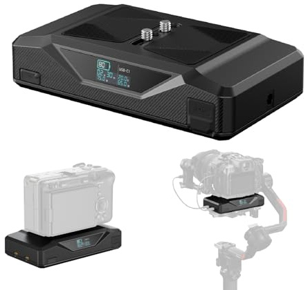 SMALLRIG Base Battery CB75, 73,8 Wh / 5000 mAh Heldagsström med 1/4-20 skruv, Dubbel D-tap, 65 W USB-C Snabbladdning, 5-portarsutgång, Bärbart Basbatteri för Kamera, Stativ - 4826