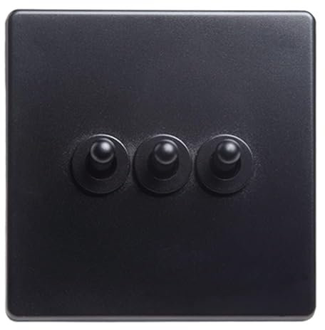 PULaif Interruptor de luz de Palanca, Interruptor de Pared Simple Antiguo de 1 a 4 entradas y 2 vías, Tipo 86, Manual intermedio Antiguo(3 Gang)