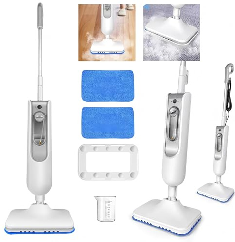 1500W Hot Steam Mop Cleaner, Hand Held Steam Cleaner Floor Steamer, Tile Cleaner, and Hard Wood Floor Cleaner with 2 Machine Washable Cleaning Pads