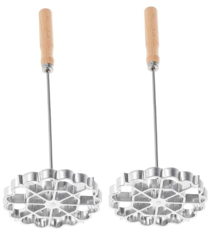 FIXOSHEE 2pièces Moule à Gâteau Suédois Moule à Frire Pour Rosette Timbale à Rosette Pour Collation Outil à Biscuits Pour Bunuelos à Biscuits Pour Pâtisserie